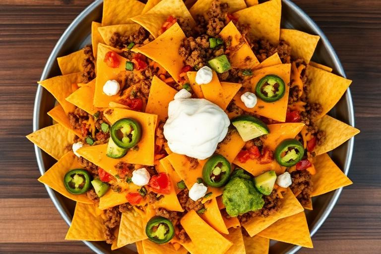 Loaded nachos with toppings