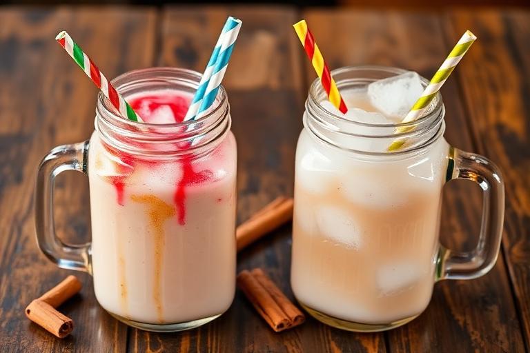 Refreshing horchata and agua fresca