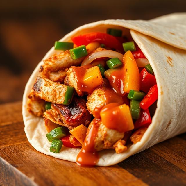 Spicy Chicken Fajita Burrito